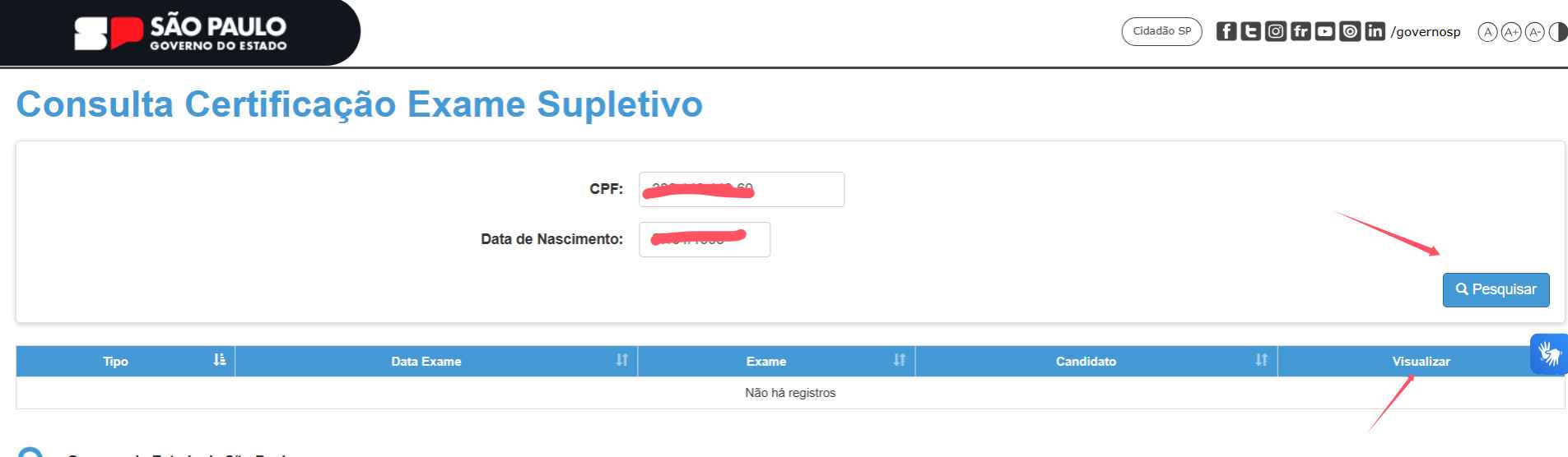 site sed sp para consultar, visualizar e imprimir seu certificado encceja