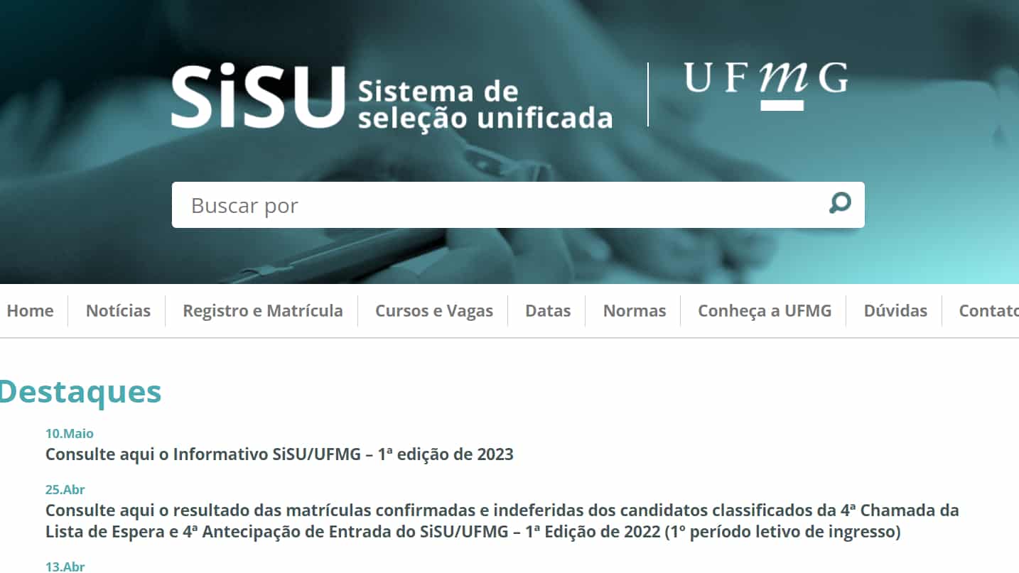 UFMG: NOTAS DE CORTE NO SISU 2022 NA UNIVERSIDADE FEDERAL DE MINAS GERAIS 