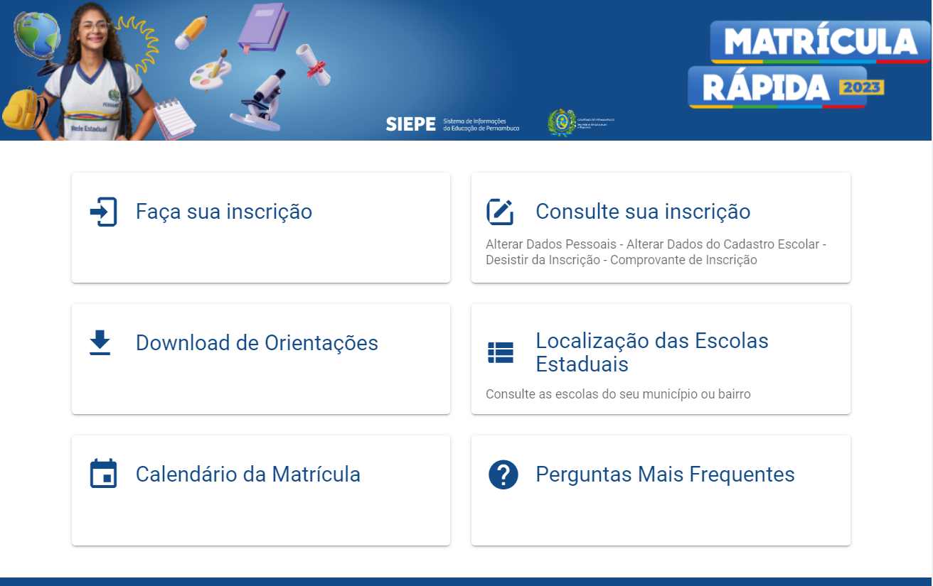 Matrícula Pernambuco 2023 Matrícula Rápida Calendário Confirmado Inscrição Digital 9658