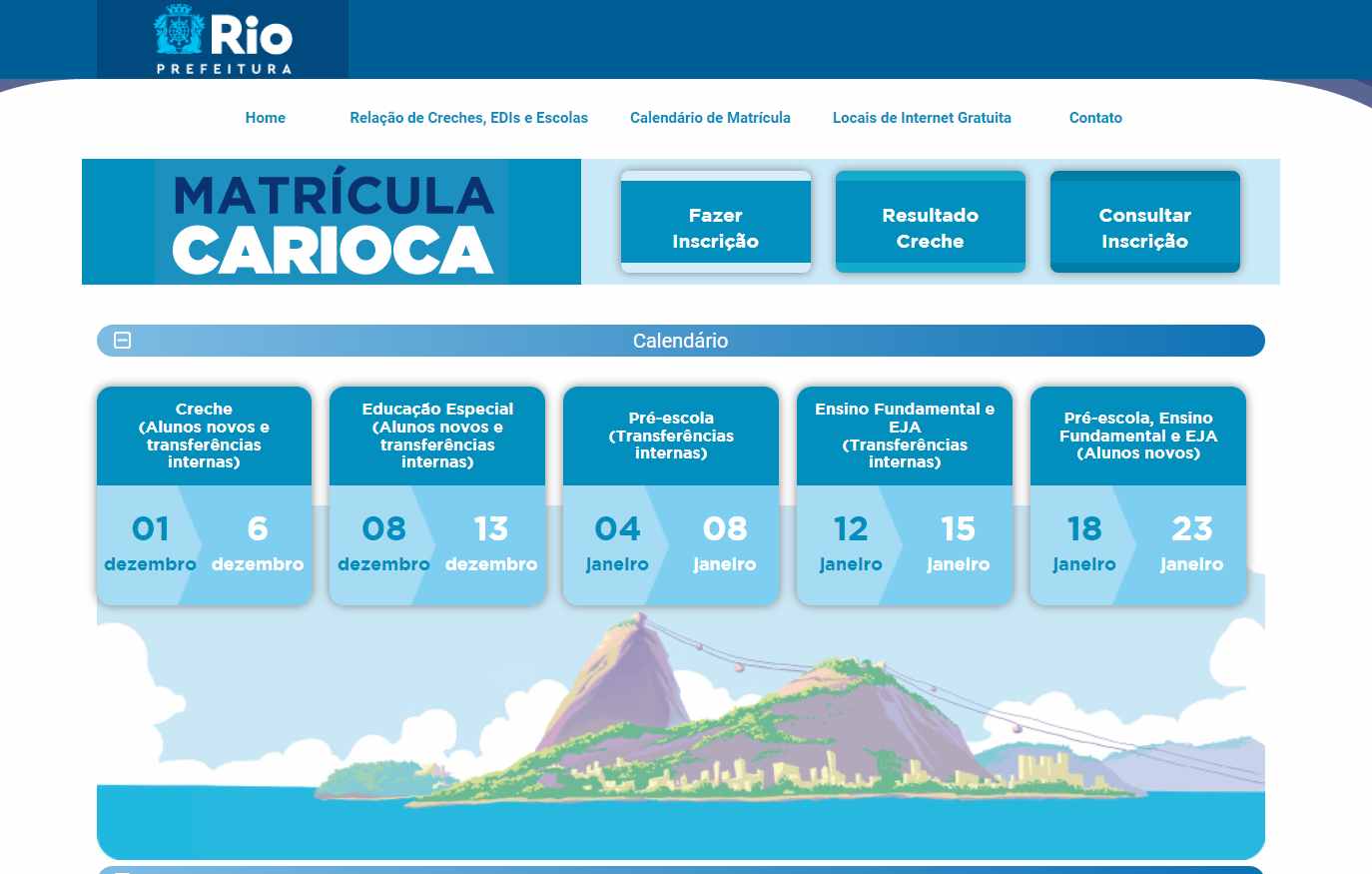 Matrícula Rio 2025 prématrícula carioca, calendário, inscrição