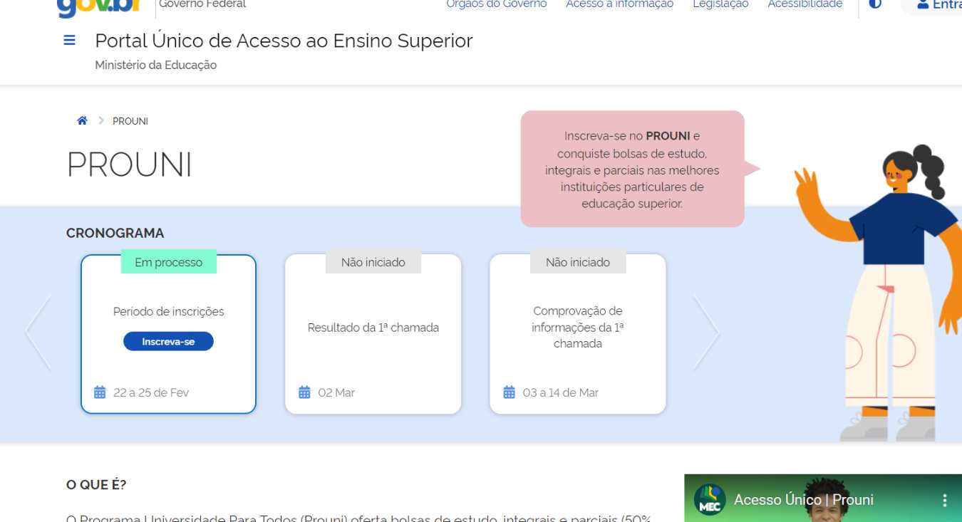 Inscrições Prouni 2025 – requisitos, como se inscrever, cronograma, nota de corte, resultados