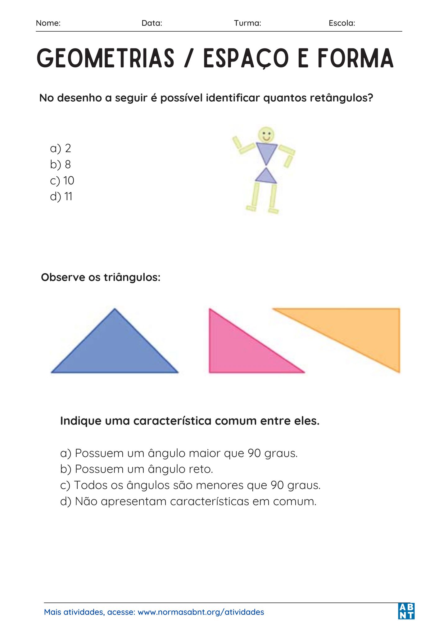 [Geometria / Espaço e Forma] 10 atividades para praticar