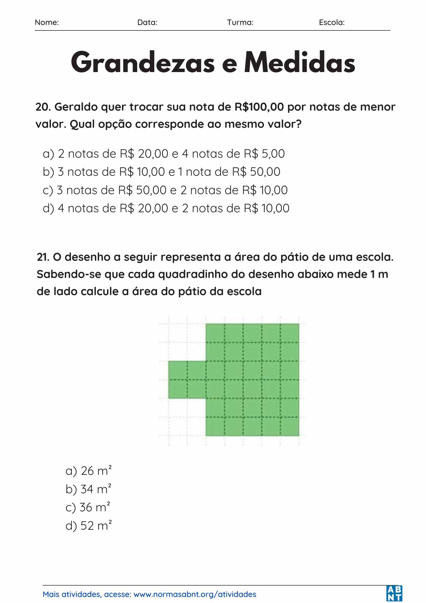 atividades Grandezas e Medidas - página 8