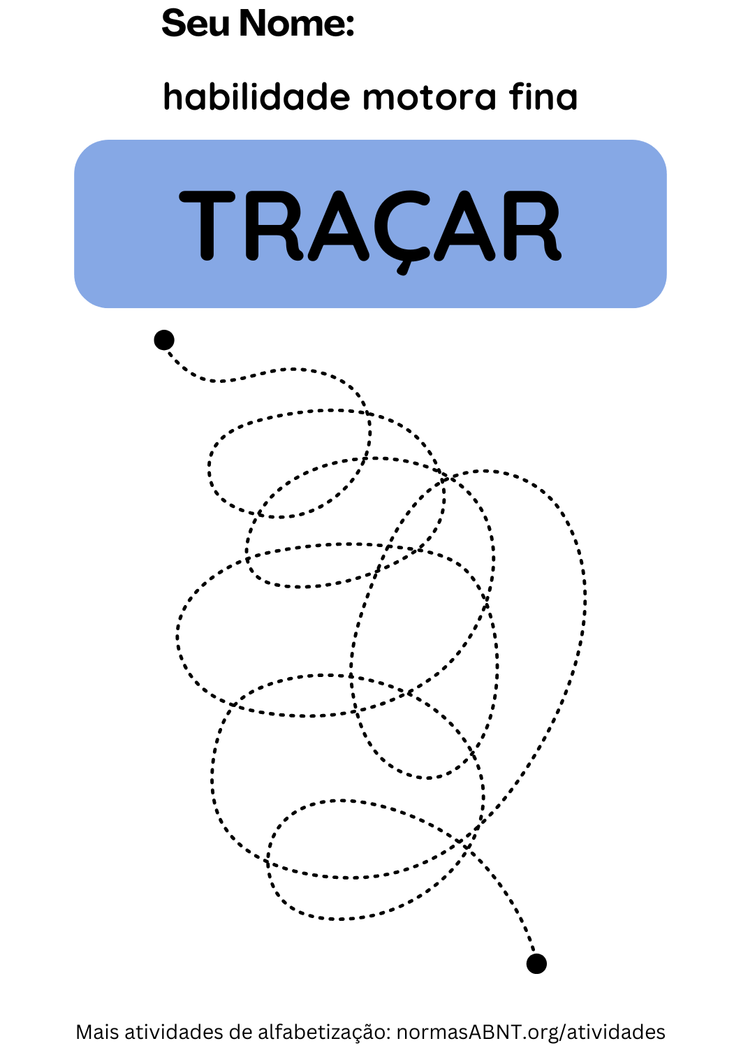 Atividade de traçado - seguir linhas pontilhadas - página 1