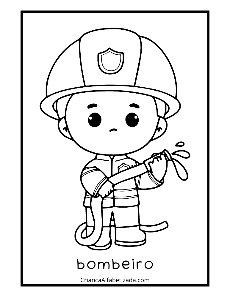 atividade para conhecer e colorir bombeiro