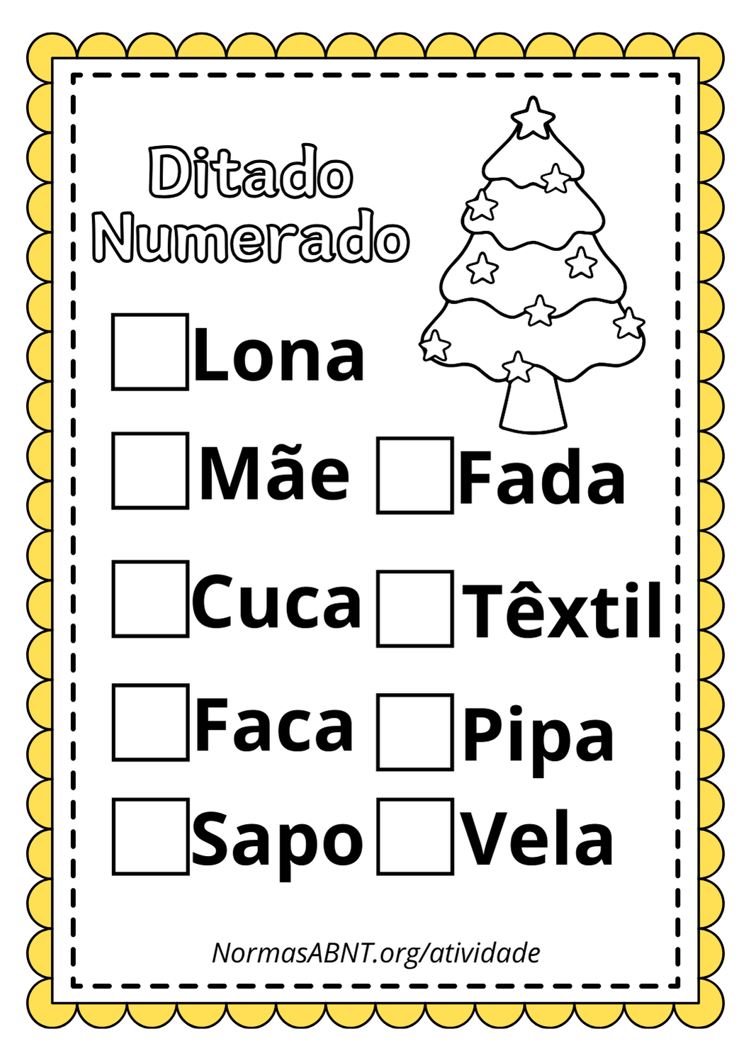 ditado numerado sílabas simples - folha 3