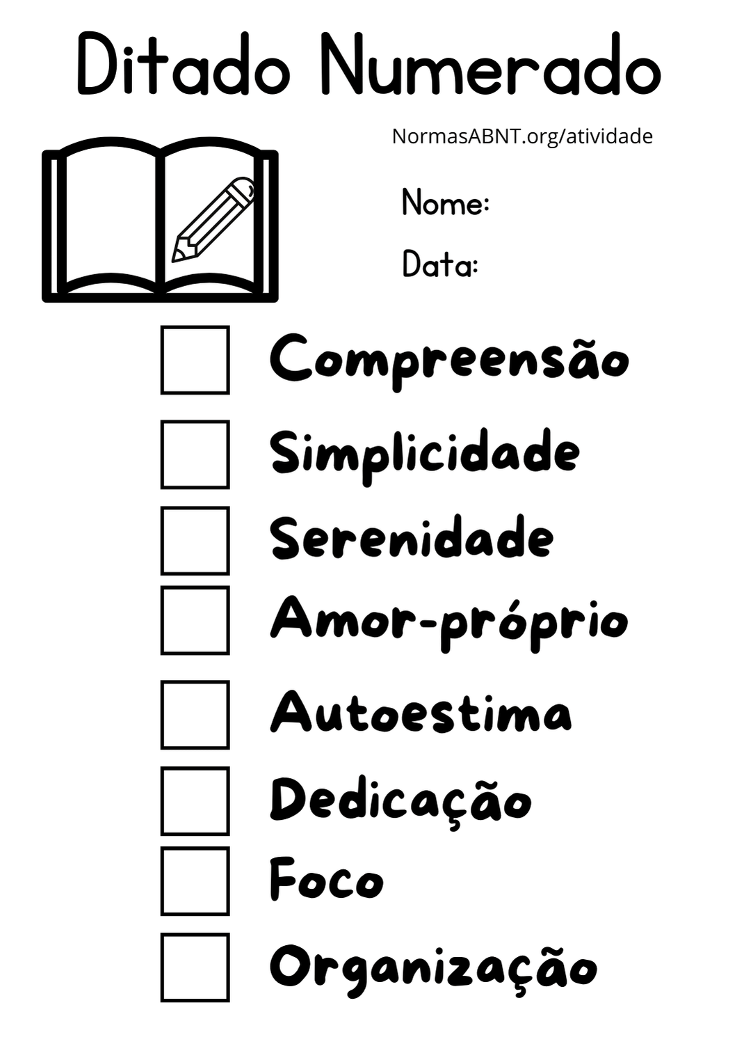 folha de atividade ditado numerado - 7