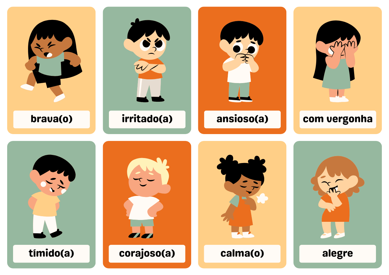 Flashcards sobre emoções para baixar e imprimir