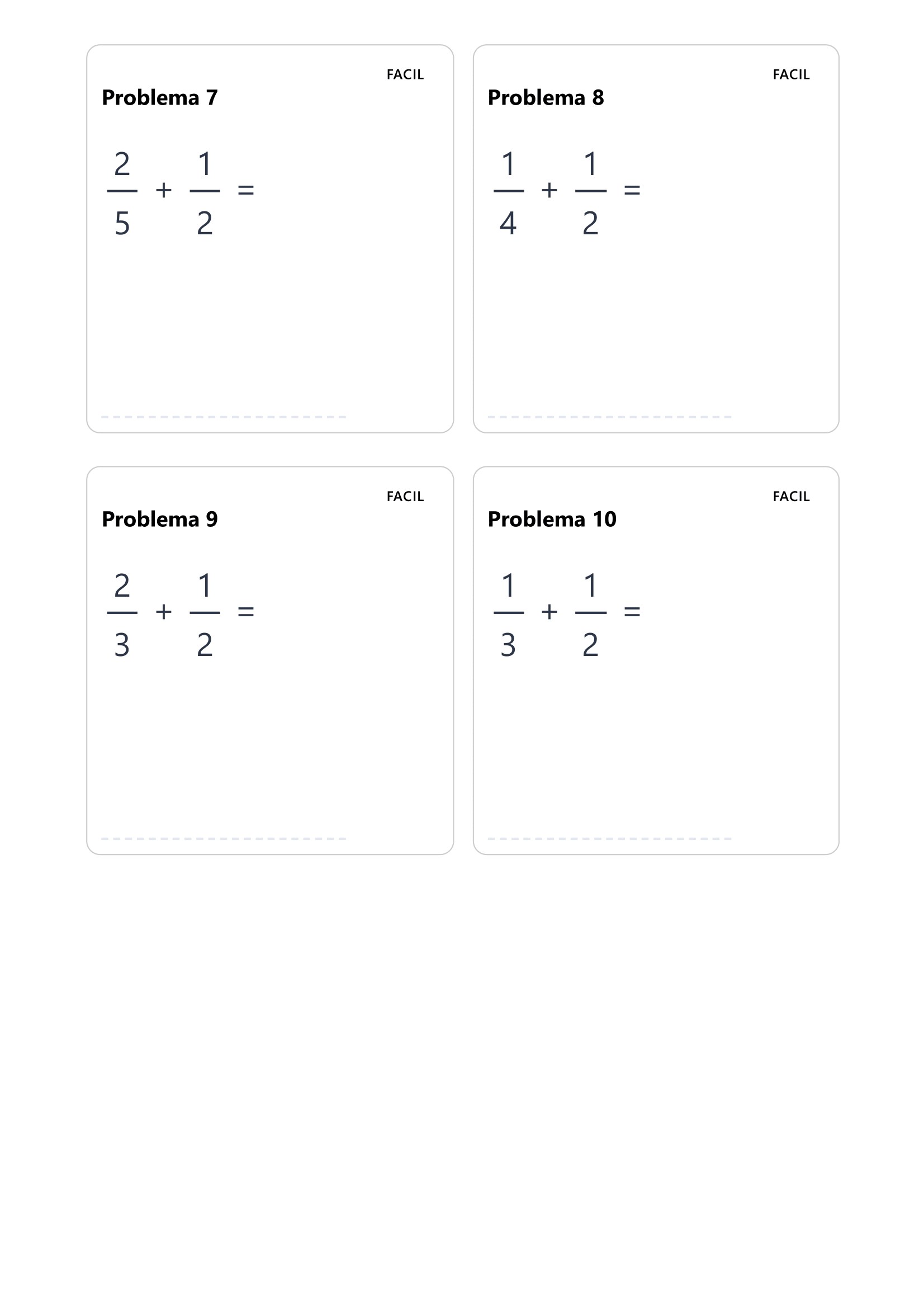 Adição de fração - fácil -página 3