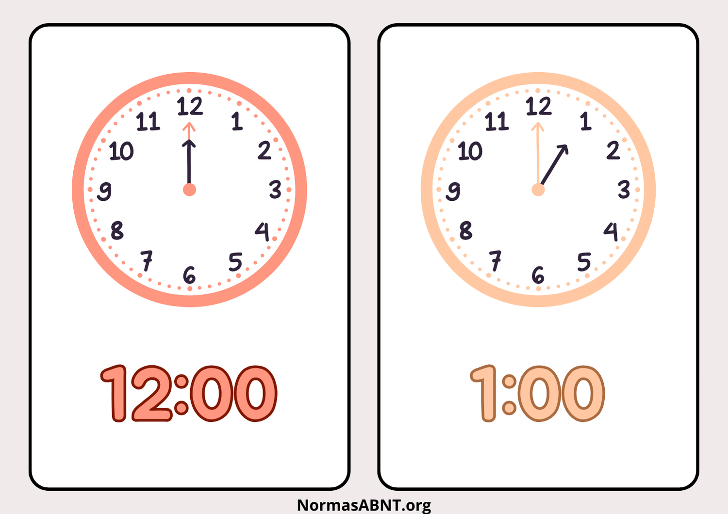 Atividades de leitura do tempo nos relógios analógicos para 1º ano do EF