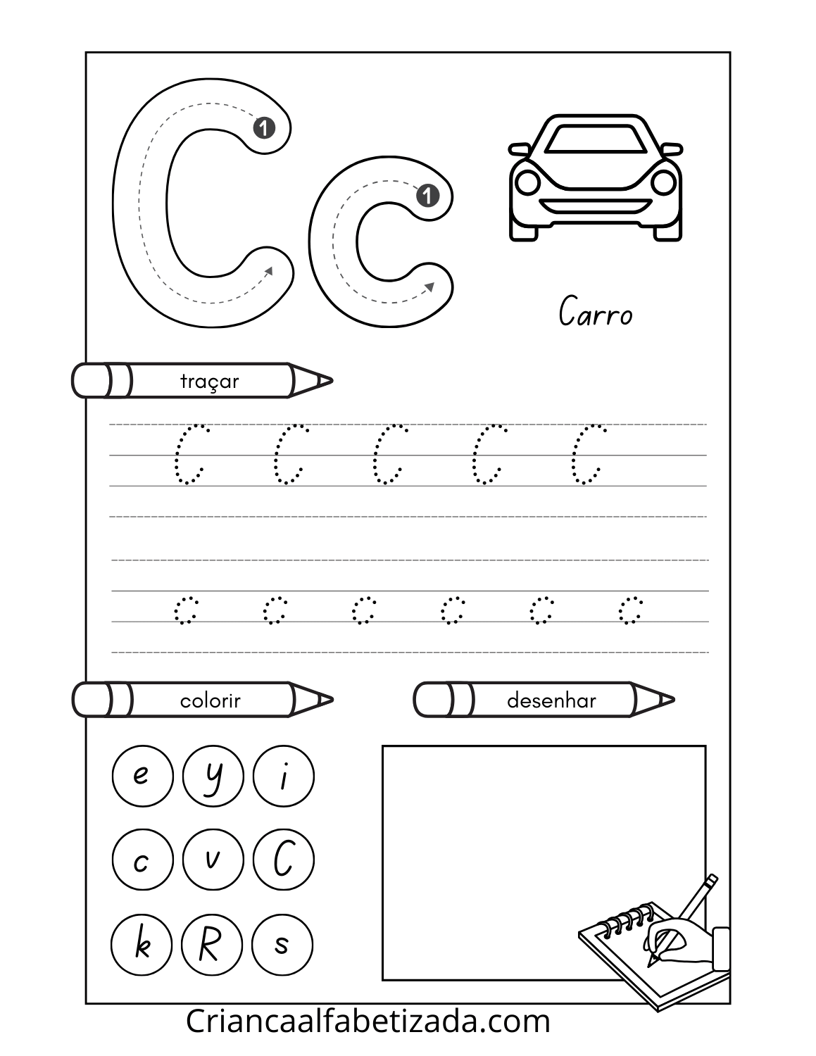 atividade letra C, carro