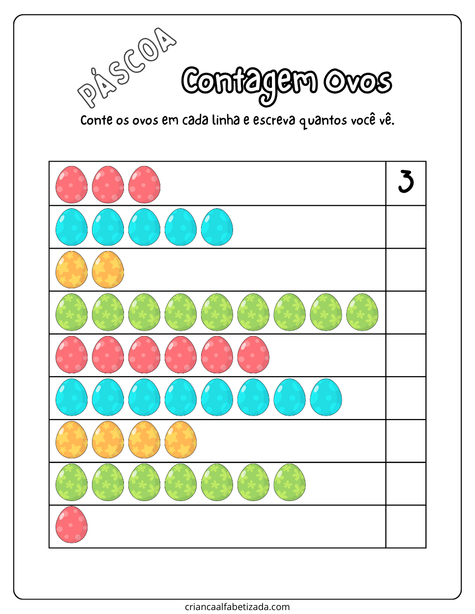 contagem quantos ovos tem