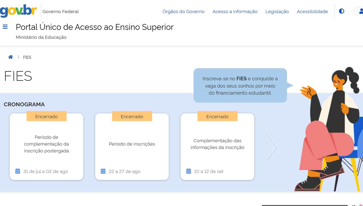 Fies 2025 inscrições, cronograma, como funciona