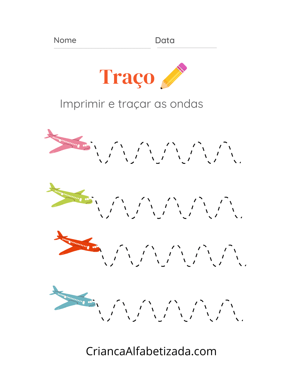 atividades infantil - traçar ondas